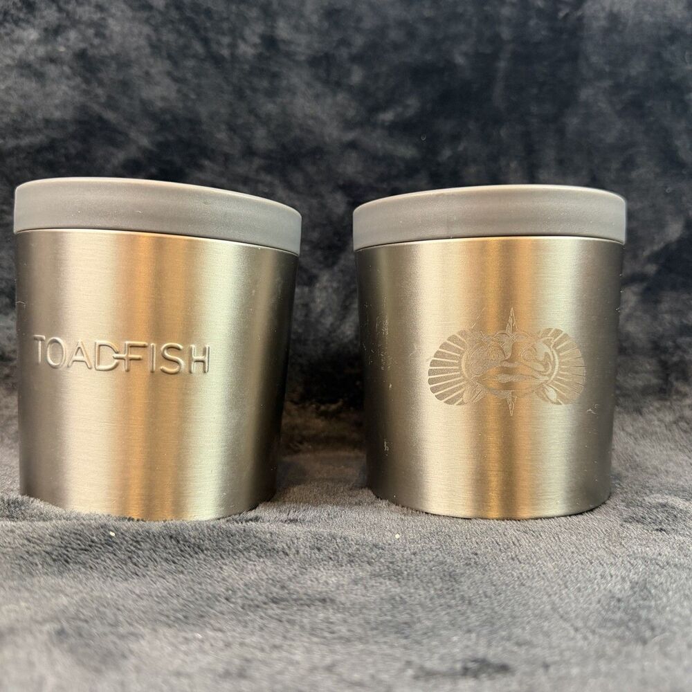 Toadfish Non-Tipping 2 Can Coolers Gray 12oz Stainless Steel Insulated Holder